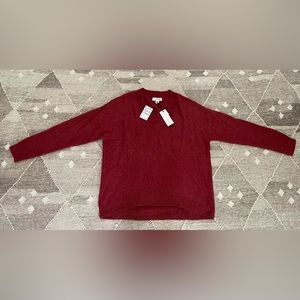 Treasure & Bond NWT, v-neck sweater, size medium, color is red sun